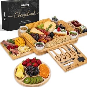 Smirly Premium Bamboo Cheeseboard NWT